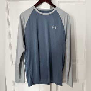Under Armour Men's Blue and Gray Long Sleeve Tee